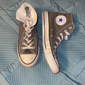 Grey high top converse all star